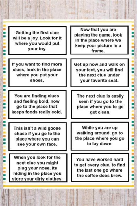 Treasure Hunt Clues for Kids - Find a Free Printable