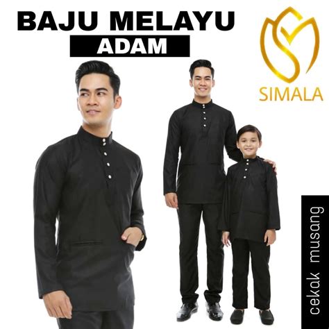 Raya 2024 Baju Melayu Kolar Dewasa Cekak Musang Adam Sepasang Baju Melayu Slim Fit 14