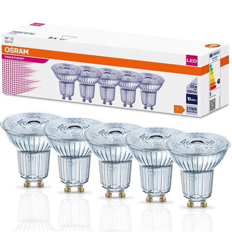 Set 5 Becuri Osram Gu10 Par16 4 3w 50w 350lm 2700k Alb Cald