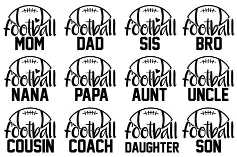 12 Football Svg Designs Png Svg Dxf Jpeg Files Football Svg Bundle Sports Svg Football Mom