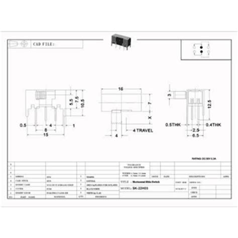 Pcs Mm High Side Knob Pin Position Dpdt Slide Switch A Vac