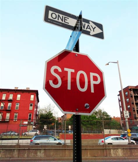 Hybrid Stop-One Way Sign in Brooklyn · The New Leaf Journal