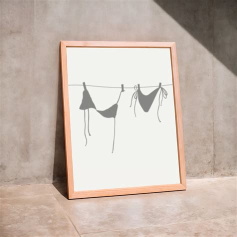 Summer Wall Art Bikini Shadow Poster Summery Vibes Printable Art Trendy Coastal Wall Art