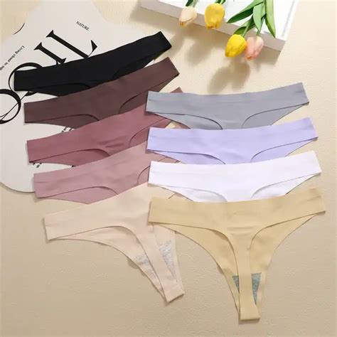 FINETOO 2023 Hot Cheap Women Sexy G String Seamless Solid Colors Panties Underwear Lady