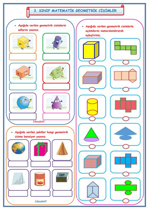 Sınıf Geometrik Cisimler Konu Anlatımı Etkinlik 47 OFF