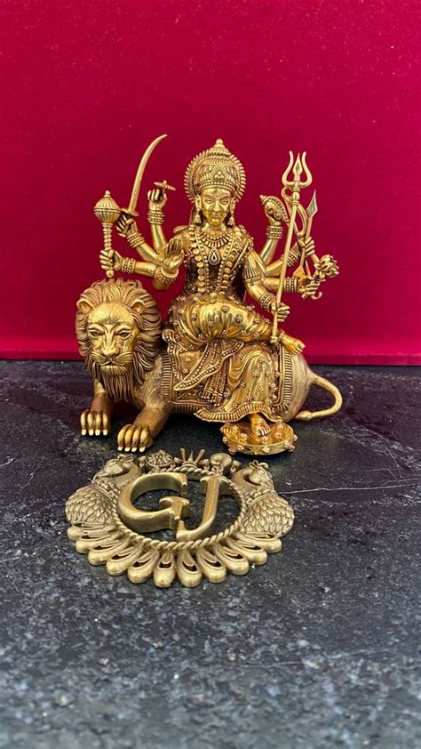 Goddess Lalitha Tripura Sundari Devi Bronze Statue With Brahma Vishnu