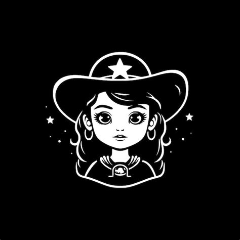 Premium Vector Cowgirl Black And White Isolated Icon Vector Illustration