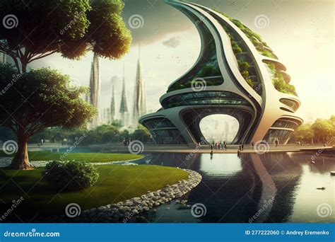 The Future Of Cities Is Here Utopian Vision Of A Green And Futuristic Environment Ai Stock