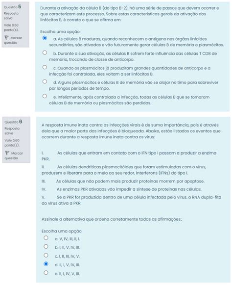 Prova Imunologia Nota6 0 Imunologia