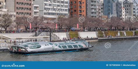 Water Bus At Sumida River Sumidagawa View From Azuma Bridge Azumabashi