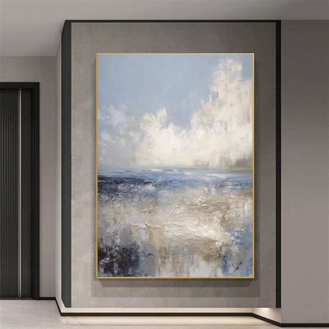 Original Seascape Abstract Painting Large Blue Landscape - Etsy