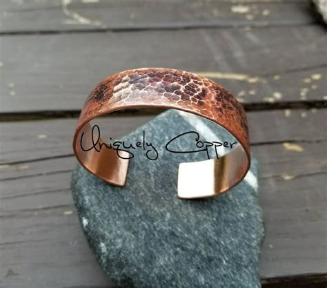 Heat Patina Copper Copper Cuff Bracelet Copper Bracelet Etsy