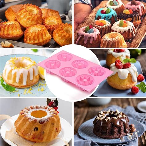 Pcs Mini Bundt Cake Pan Cavity Fluted Tube Cake Pan Non Stick