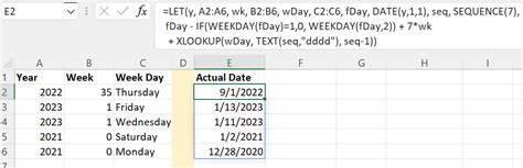 how to calculate the date from the year, week-of-year and day-of-week ...