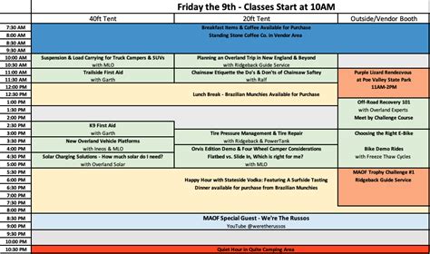 Maof Event Schedule Mid Atlantic Overland Festival