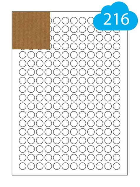 Brown Kraft Labels 216 Per A4 Sheet 13mm Circles Cl21613brkr