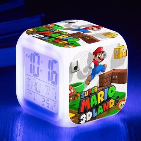 Reloj Despertador Súper Mario Bros Con Luz Mod08 Meses sin interés