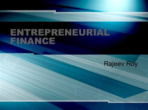 entrepreneurial finance