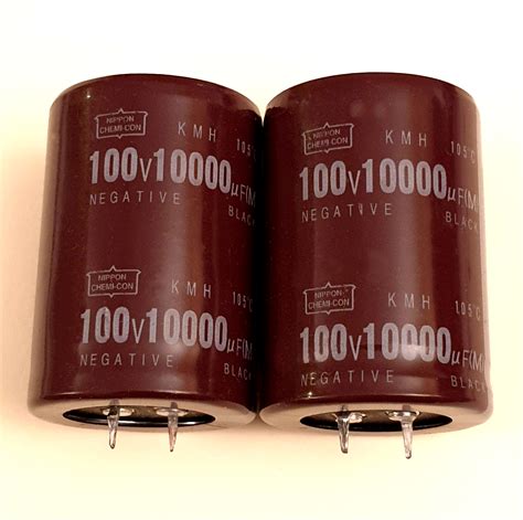 2 GROS CONDENSATEURS 10000µF 100V NCC Japon Rubycon CC0051