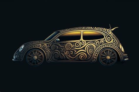 Premium Photo | Tribal style car and vehicle graphics decals digital painting artwork retro style