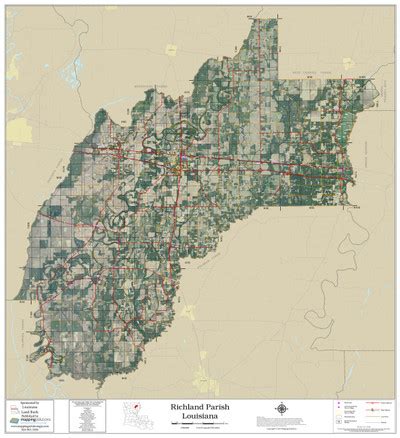 Richland Parish Louisiana 2023 Aerial Wall Map | Mapping Solutions