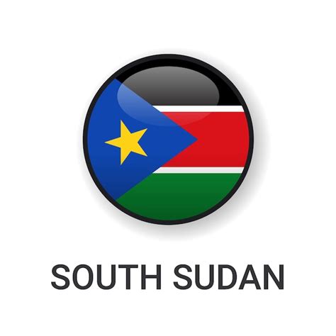 Premium Vector Realistic Round South Sudan Flag Icon Vector Isolated