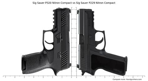 Sig Sauer P320 Nitron Compact Vs Sig Sauer P229 Nitron Compact Size Comparison Handgun Hero