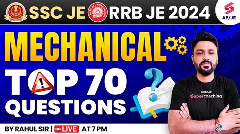 SSC JE RRB JE 2024 Mechanical Previous Year Questios Paper SSC JE