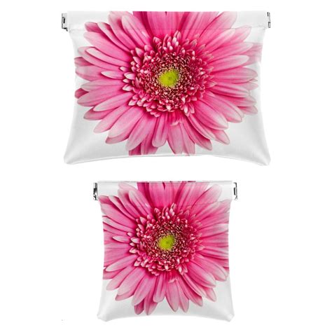 Ownta Daisy Flower Pattern Portable 2 Pack Pu Leather Makeup Bag Set