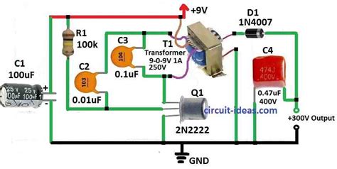 Simple 9v To 300v Converter Circuit Using A Single Transistor Circuit Ideas For You