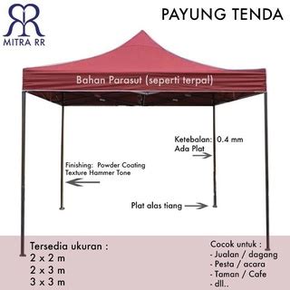 Jual Tenda Lipat 2x3 Tenda Besi 2 X 3 Meter 0 4mm Jualan Bazar