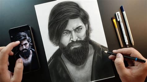 How To Draw Kgf Chapters 2 Yash Step By Step Shading Kgf 2 Yash