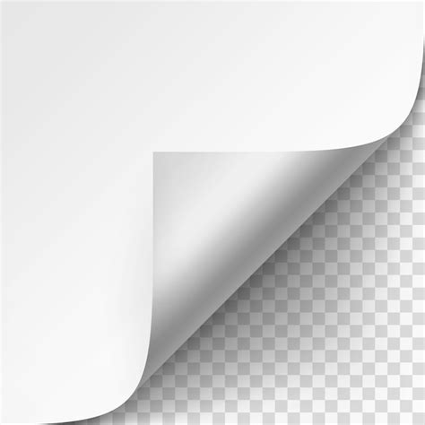 Premium Vector Curled Corner Of White Paper With Shadow Close Up