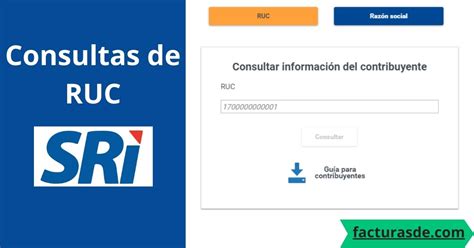 Consulta RUC en SRI Guía Rápida para Contribuyentes Facturas