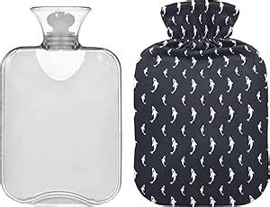 Shark Hot Water Bottle Xl Liter Heat Up Rubber Cold Pack With Cover Portable Reusable