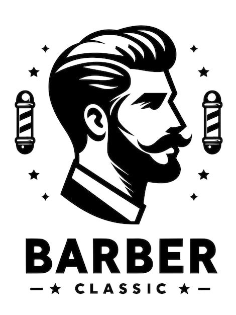 Premium Vector Vintage Barber Shop Logo Template With Man Head With