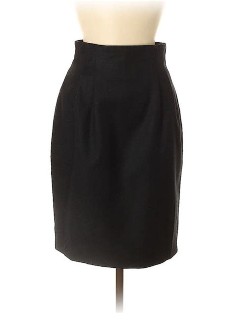 David N 100 Wool Solid Black Wool Skirt Size 8 79 Off Wool Skirts