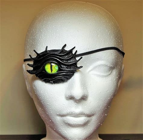 Dragon Eye Eyepatch Black Leather Gothic Style Eye Patch Etsy