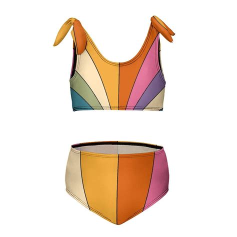 S Retro Gallery Girl S Piece Bikini Set Beach Sport Swimsuit Swimwear Y Cm