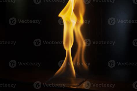 Fire in dark. Flame on black background. Alcohol burning. 12842108