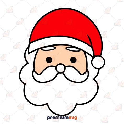 Santa Face Svg Basic Santa Claus Svg Cut File Digital Download