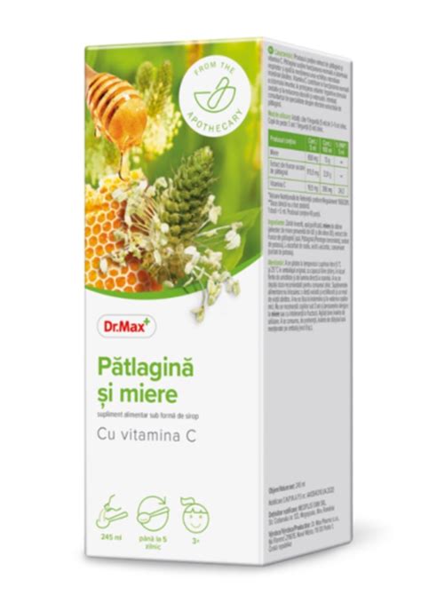 Dr Max Sirop Cu Patlagina Si Miere 245ml Dr Max Farmacie