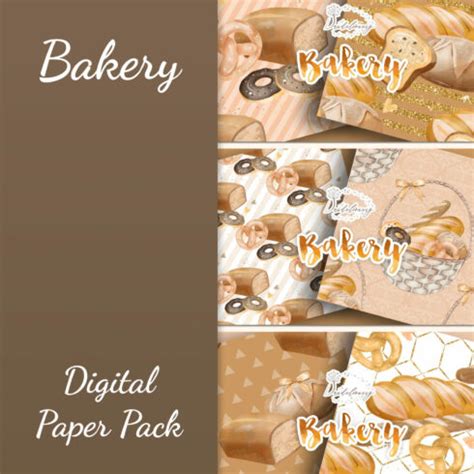 Bakery Digital Paper Pack MasterBundles