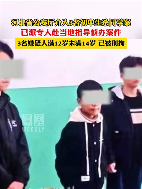 河北省公安厅介入3名初中生杀同学案 ， 3名未满14岁嫌疑人已被刑拘 凤凰网视频 凤凰网