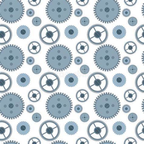 Cog Wheel Gear Seamless Pattern Stock Vector Illustration Of