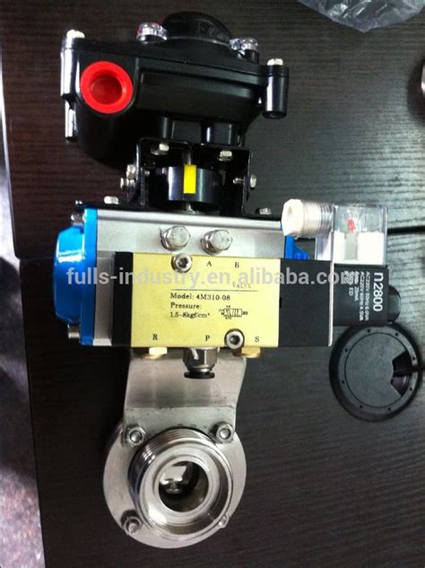 Pneumatic Actuator Sanitary Triclamp Butterfly Valves For Stainless