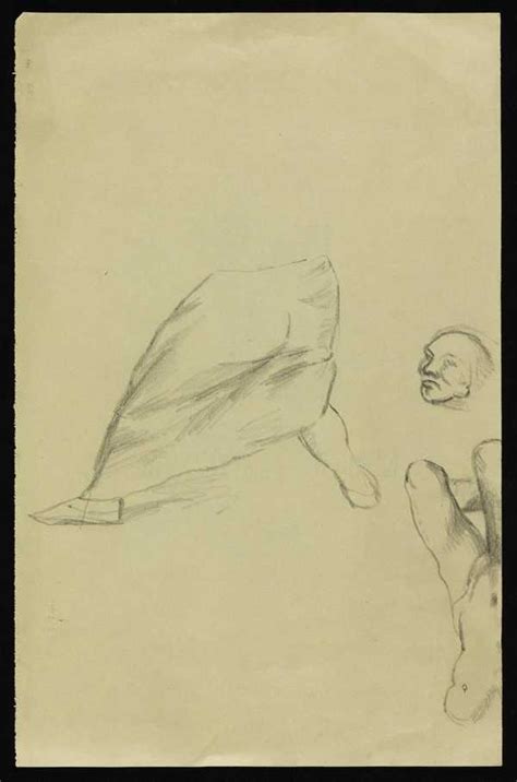Sketches Of A Partially Drawn Male Nude Figure Kneeling A Male Head And A Womans Skirt And