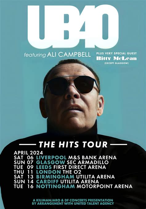 UB40 Feat Ali Campbell The Hits 2024 UK Tour Poster Print