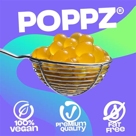 POPPZ Popping Boba Fruit Pearls For Bubble Tea Fruit Bursting Tapioca