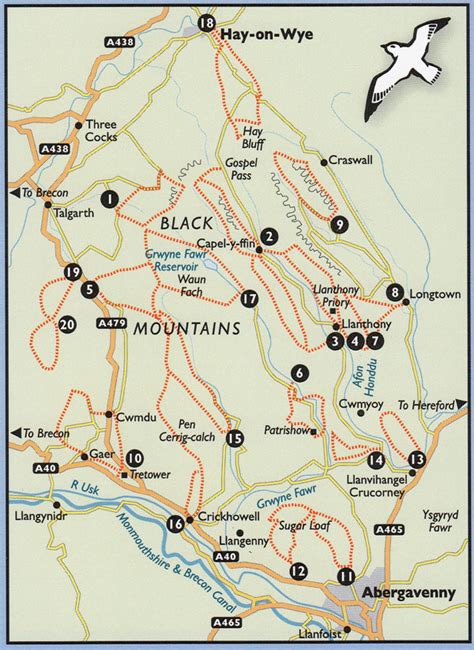 The Black Mountains Wales Map Celene Annamarie